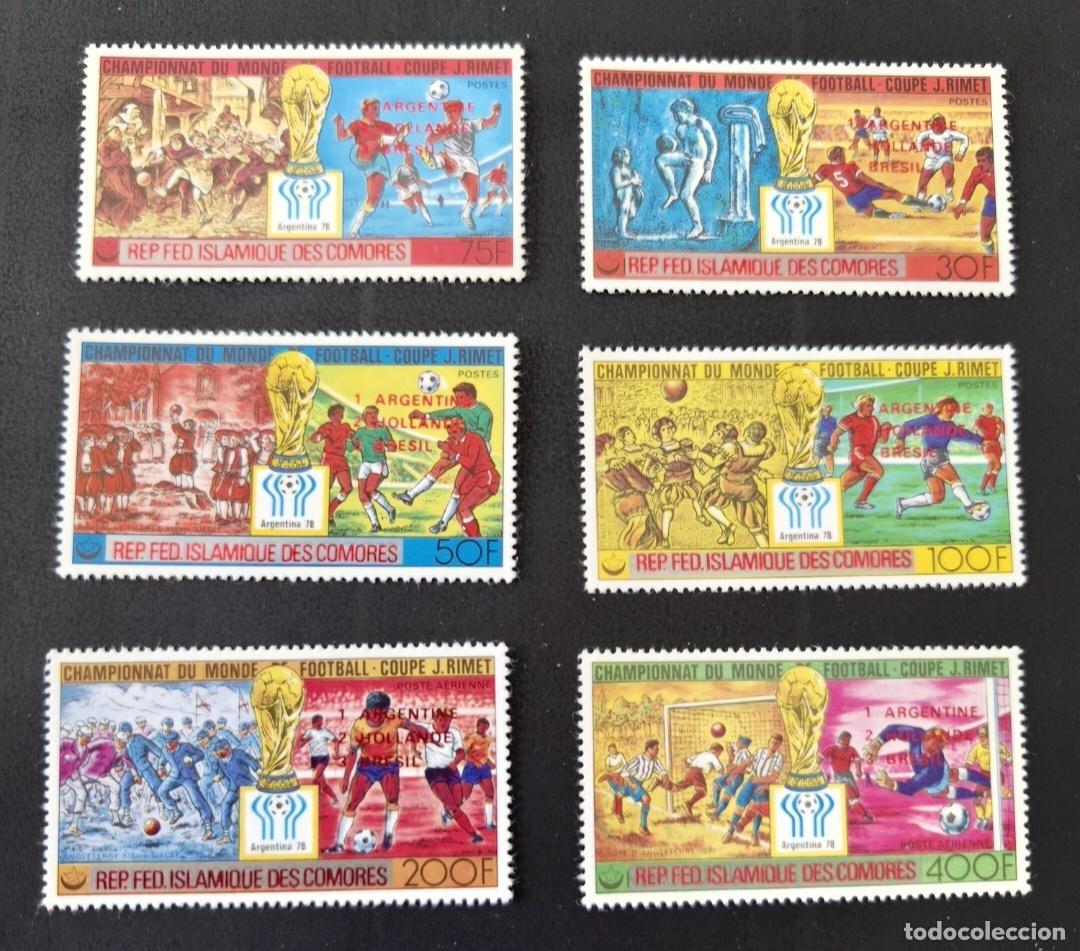 Selos: Comoras 1978 Mi. 478-483 sobrecargado f&uacute;tbol Copa del Mundo Argentina