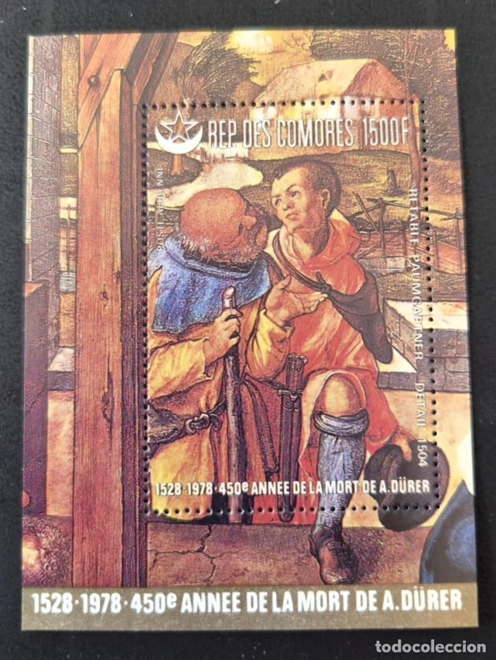 Selos: Comoras 1978 Mi. Bl. 167 Albrecht D&uuml;rer pintura retablo Paumgartner