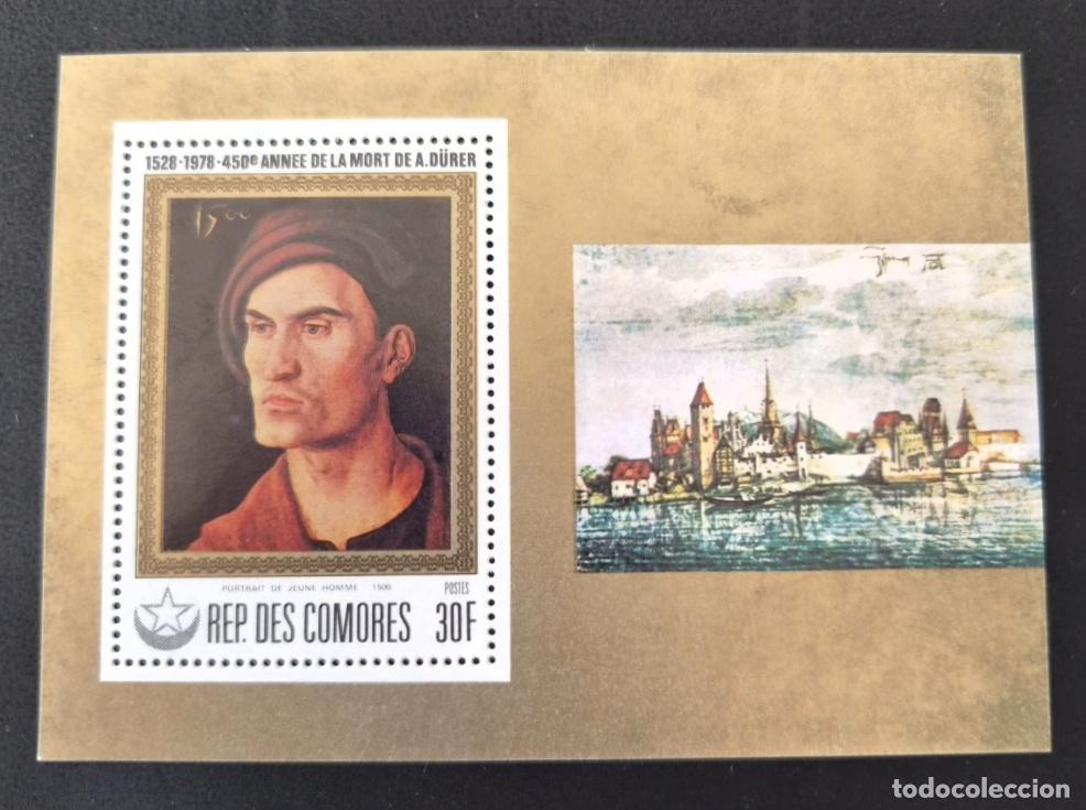 Selos: Comoras 1978 Mi. Bl. 169 D&uuml;rer retrato pintura Nuremberg arte