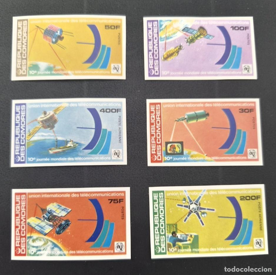Sellos: Comoras 1978 Mi. 423-428B ND telecomunicaciones UIT sat&eacute;lites espacio