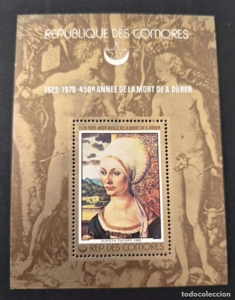 Francobolli: Comoras 1978 Mi. Bl. 134 D&uuml;rer pintura retrato Elspeth Tucher
