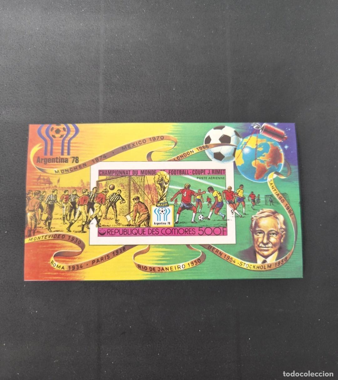 Francobolli: Comoras 1978 Mi. Bl. 116 ND f&uacute;tbol Copa mundo Argentina 78 Rimet