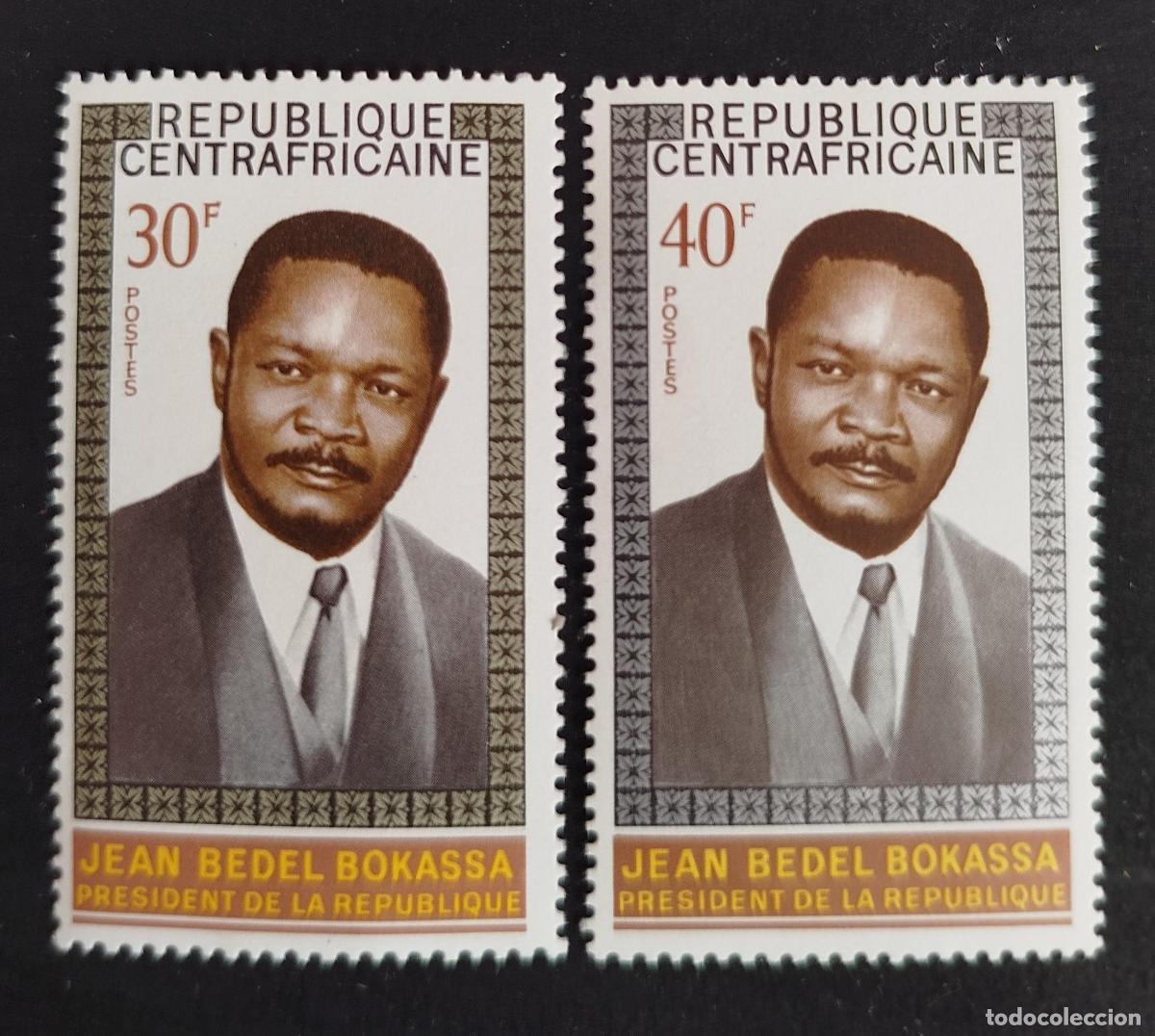 Sellos: Centro&aacute;frica 1969 Mi. 219-220 Jean-Bedel Bokassa Presidente retrato