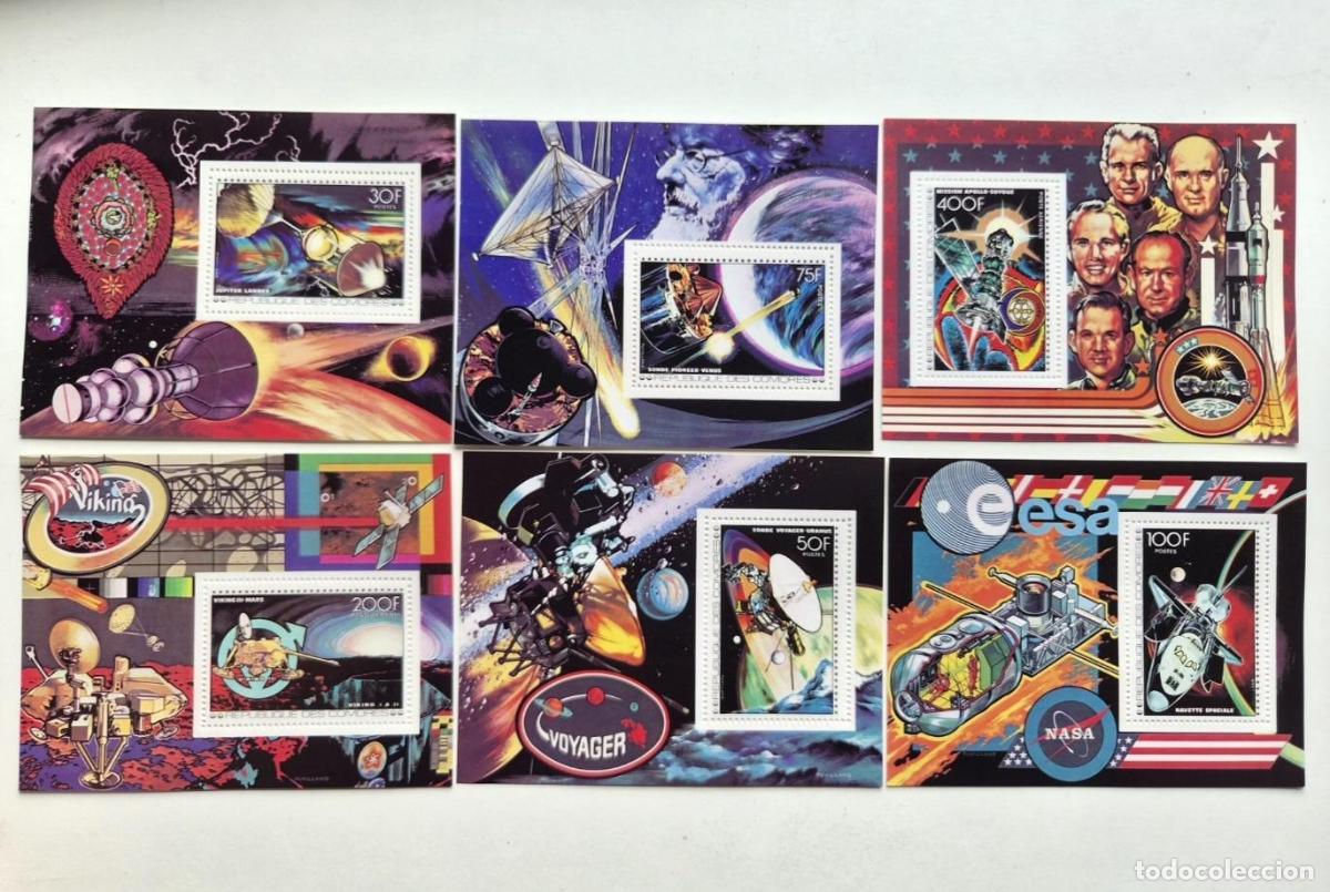 Timbres: Comoras 1977 Mi. Bl. 108-113 espacio Voyager Viking Apollo NASA ESA