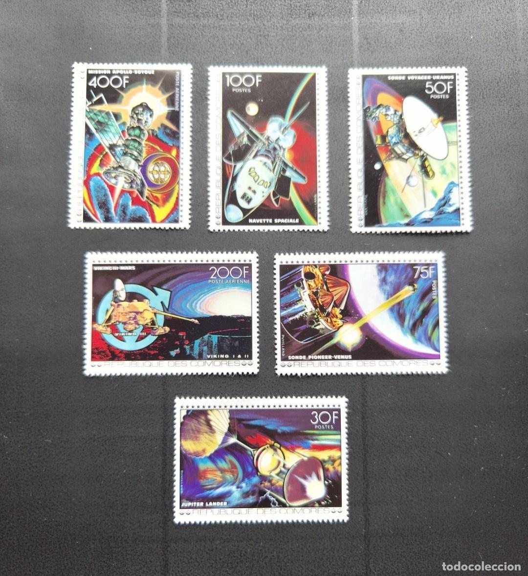 Timbres: Comoras 1977 Mi. 369-374 Espacio Apollo-Soyuz Viking Pioneer Voyager