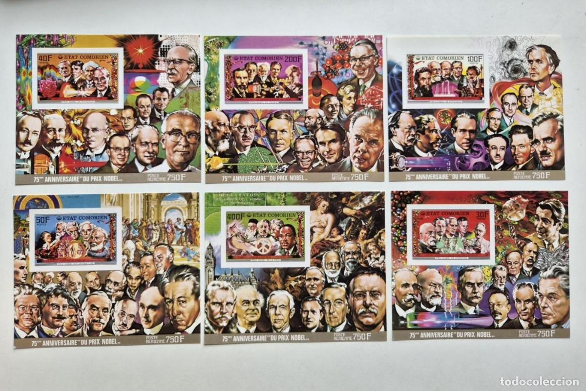 Stamps: Comoras 1977 Mi. Bl. 91-96 ND 75 aniv. Premio Nobel Ciencias