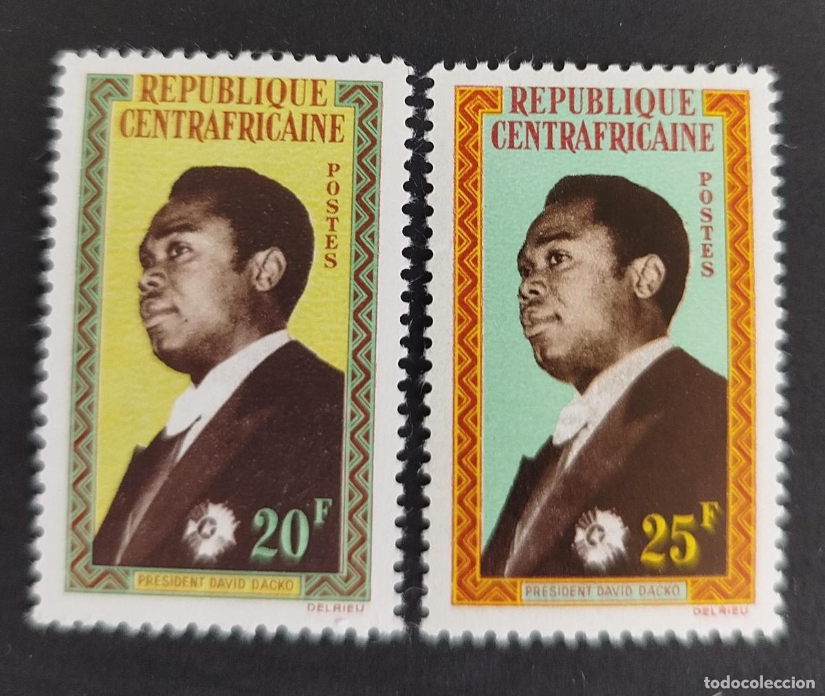 Timbres: Centro&aacute;frica 1962 Mi. 28-29 Presidente David Dacko retrato pol&iacute;tico