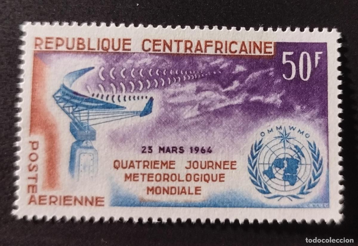 Stamps: Centro&aacute;frica 1964 Mi. 56 Correo a&eacute;reo d&iacute;a meteorol&oacute;gico OMM