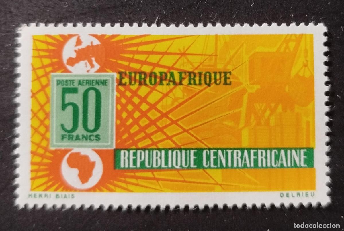 Briefmarken: Centro&aacute;frica 1964 Mi. 70 Europafrica correo a&eacute;reo cooperaci&oacute;n globo
