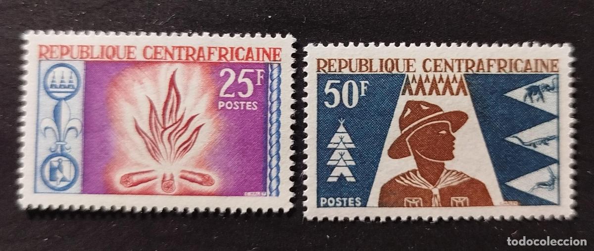 Stamps: Centro&aacute;frica 1966 Mi. 91-92 Escultismo fogata scout juventud