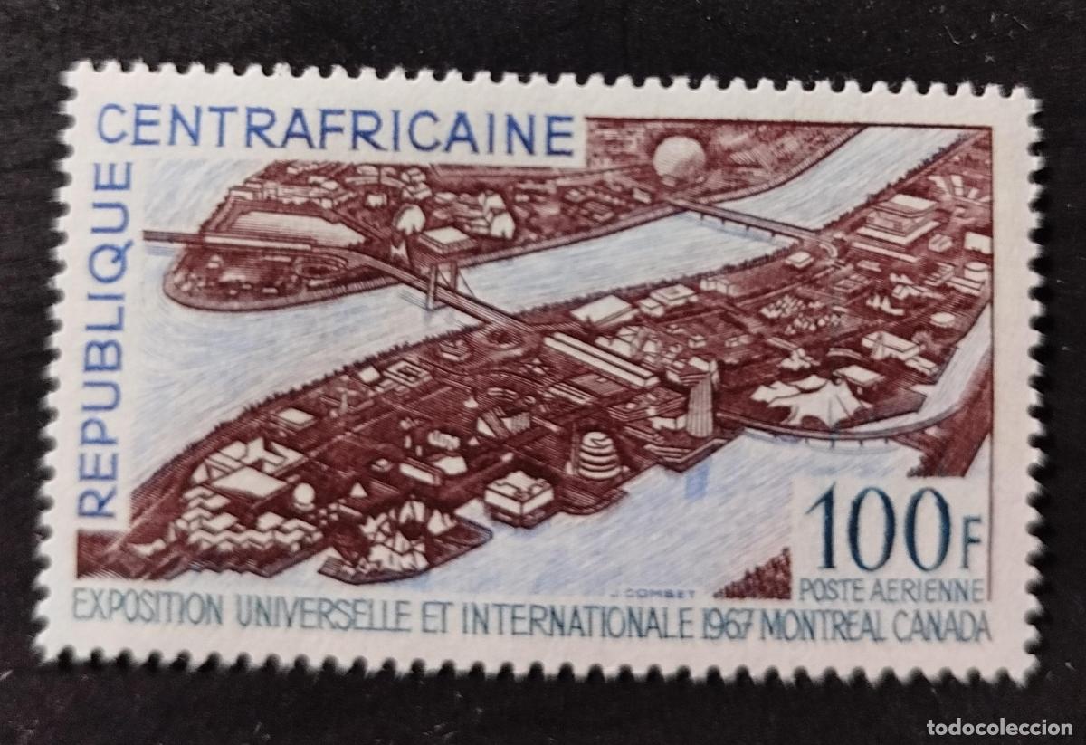 Briefmarken: Centro&aacute;frica 1967 Mi. 128 Correo a&eacute;reo Exposici&oacute;n Universal Montreal