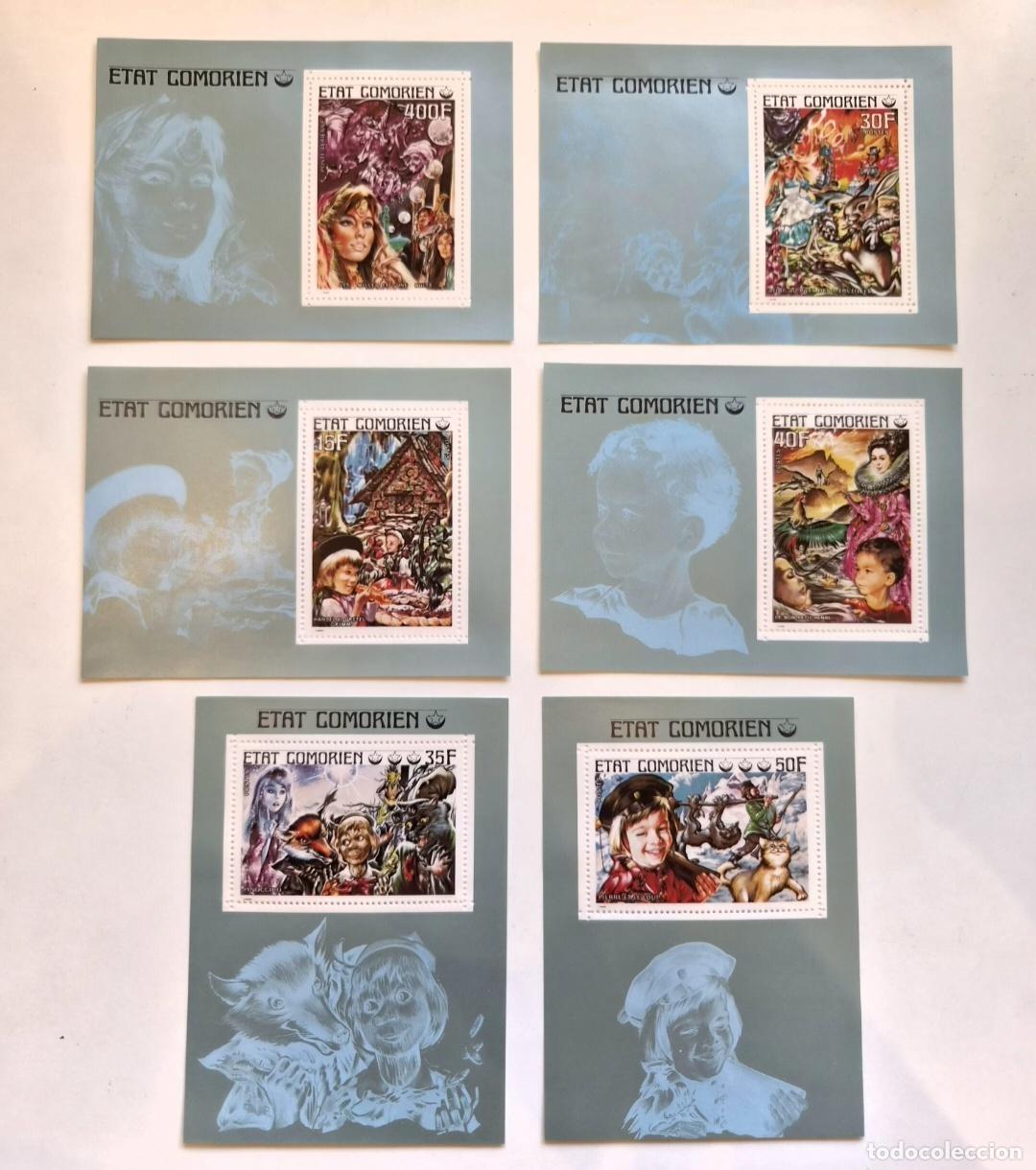 Sellos: Comoras 1976 Mi. 282-287 (Bl.) Cuentos de hadas Grimm ni&ntilde;os