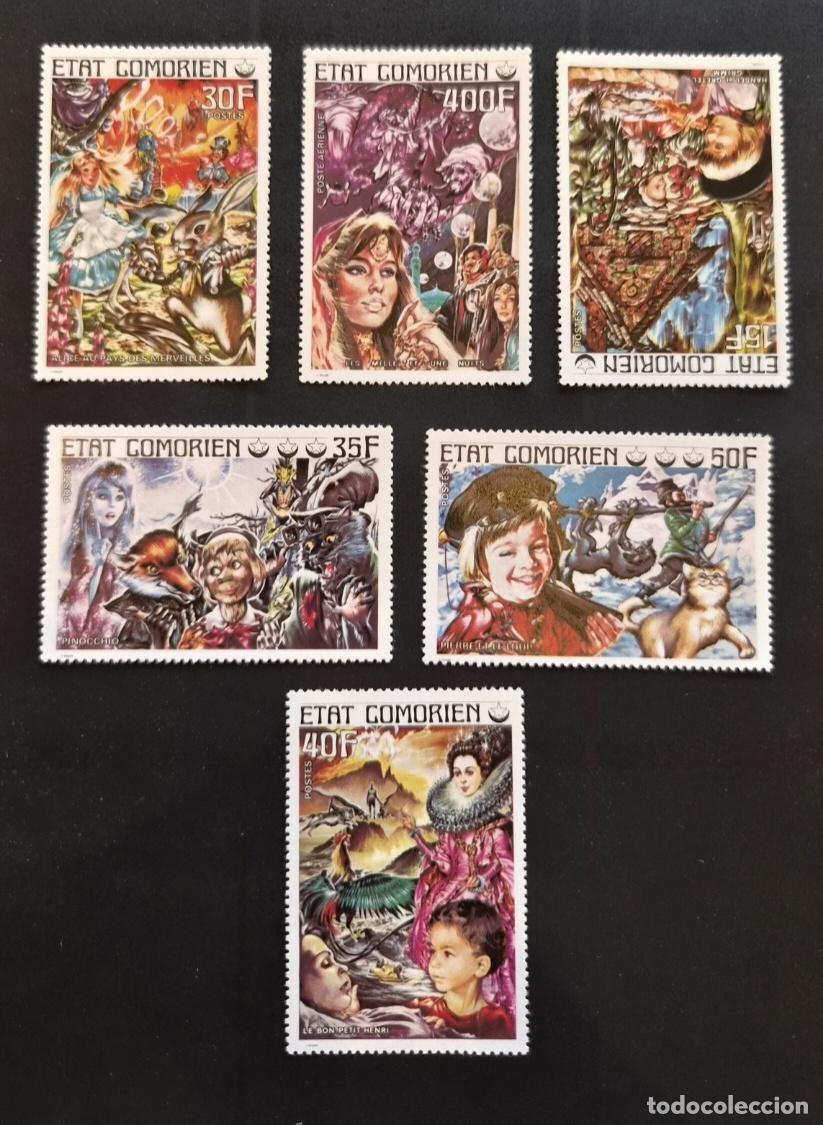 Sellos: Comoras 1976 Mi. 282-286 Cuentos Hadas Alicia Pinocho Pierrot Henri