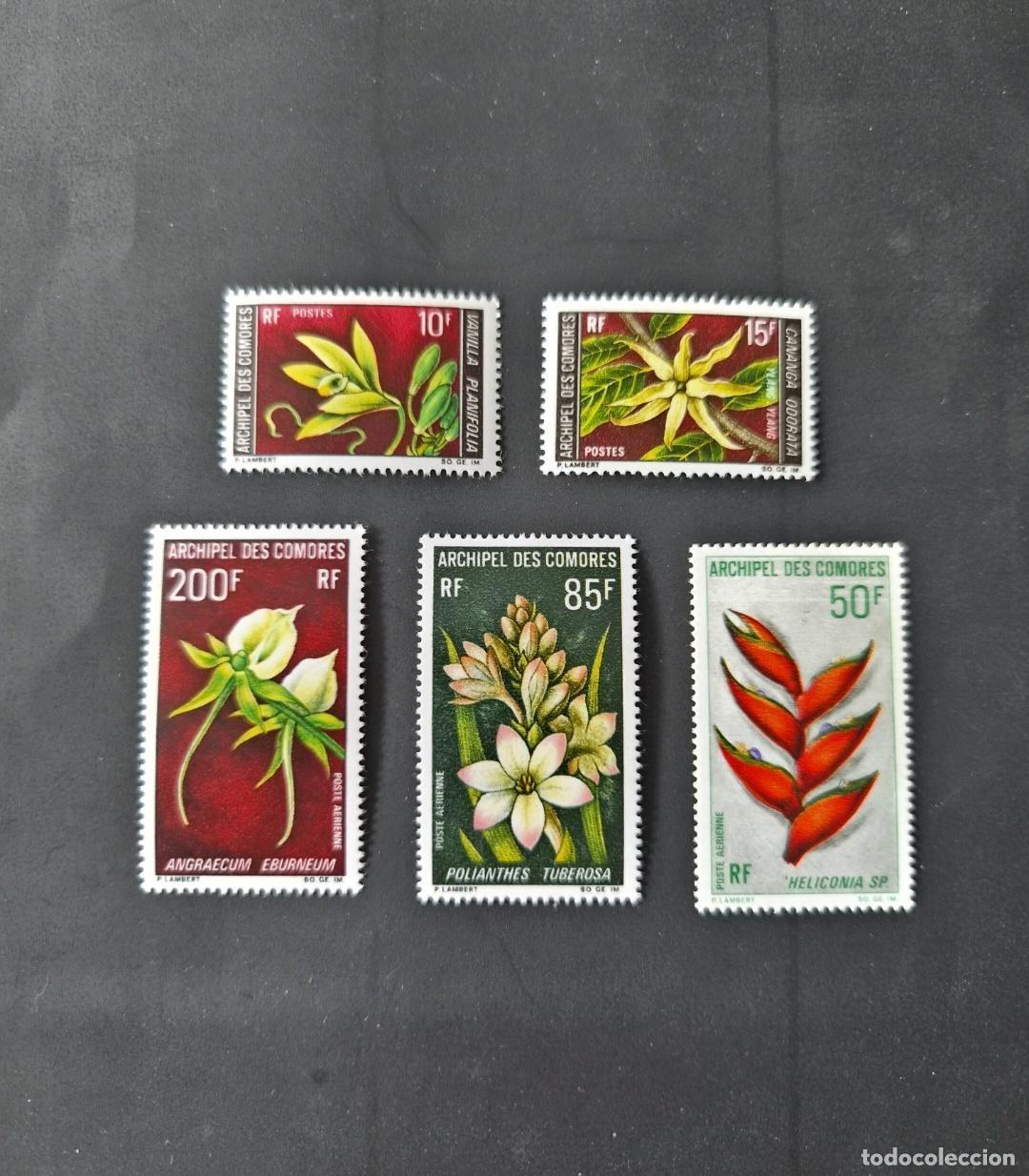 Sellos: Comoras 1969 Mi. 97-101 flores tropicales Vainilla Ylang-Ylang Heliconia