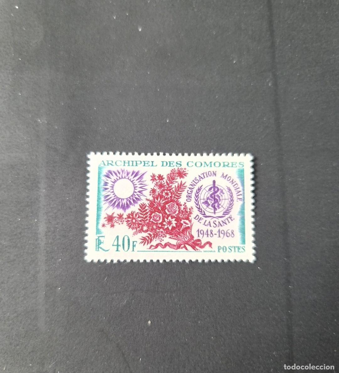 Sellos: Comoras 1968 Mi. 87 Organizaci&oacute;n Mundial Salud OMS flores