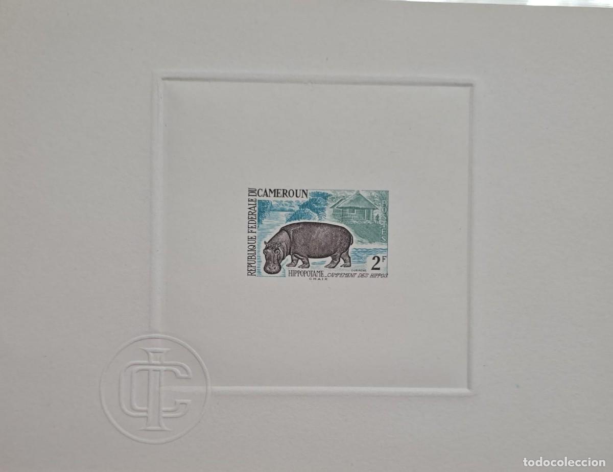 Sellos: MI) 1962 CAMERON, PAPER PRINT PROOF, HIPPOPOTAMUS; THE PIECE IS PRINTED ON CARDSTOCK OR HEAVY ARCHIV