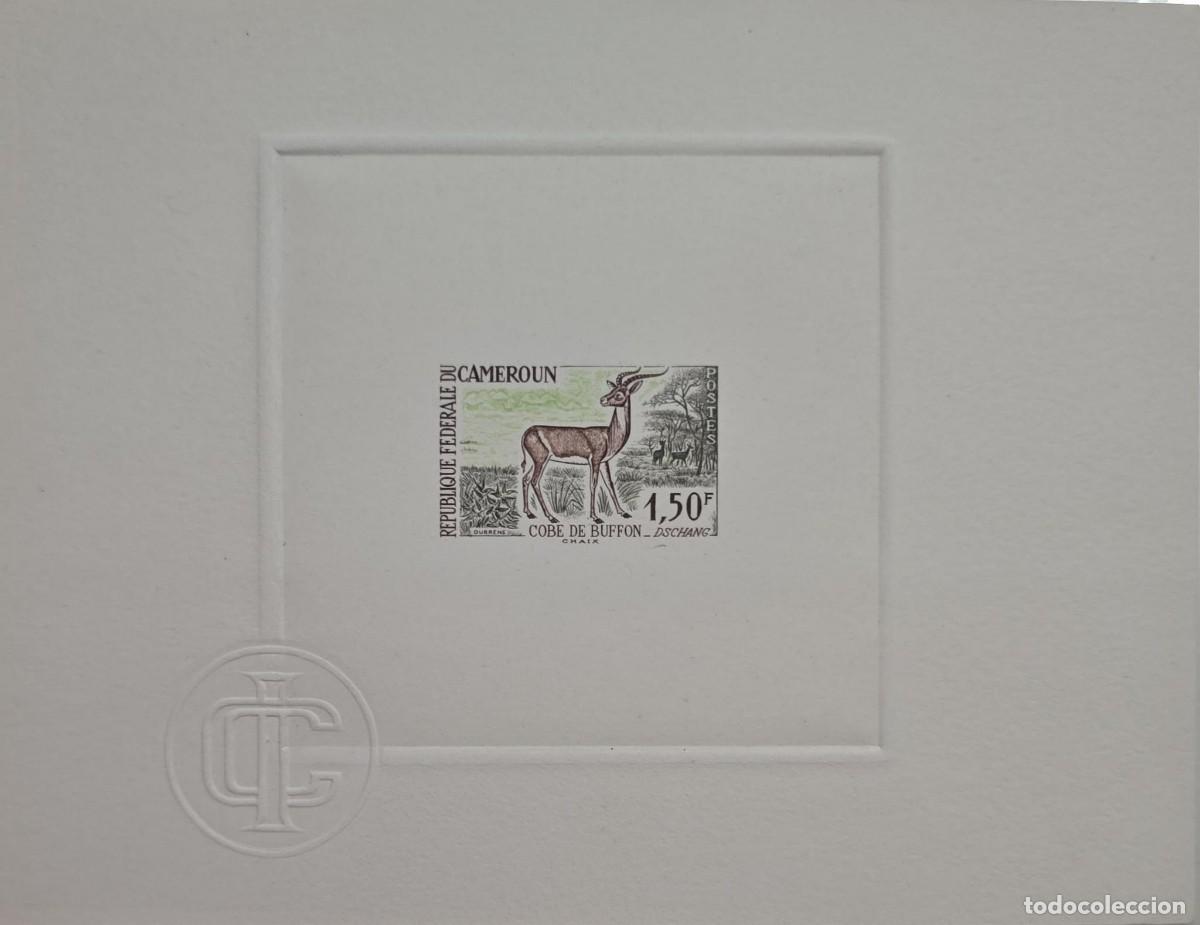 Sellos: MI) 1962 CAMERON, PAPER ENGRAVING PROOF, BUFFON'S KOB ANTELOPE; THE PIECE IS PRINTED ON HEAVY ARCHIV