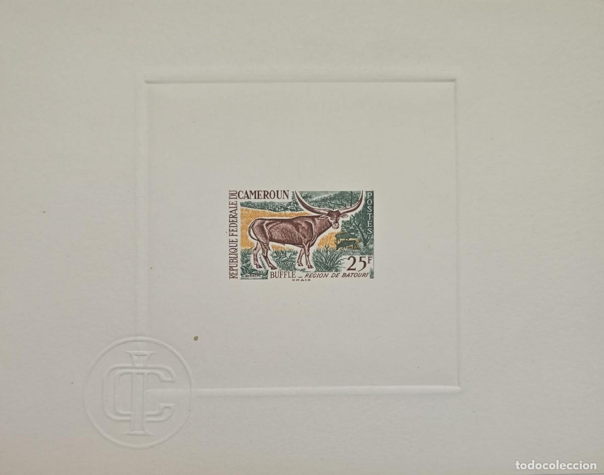 Sellos: MI) 1962 CAMEROON, DELUXE PROOF WITH OFFICIAL DRY SEAL OR RELIEF, LONG-HORNED AFRICAN BUFFALO, CHAIX