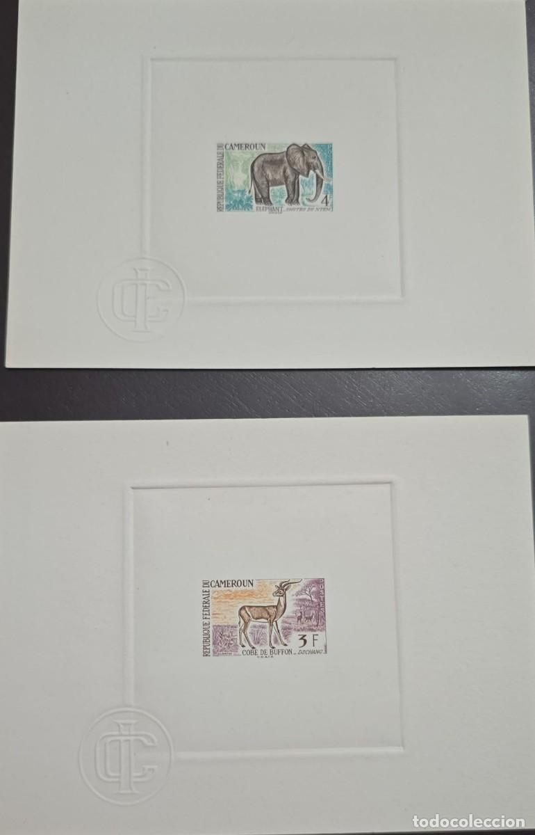 Sellos: MI) 1962 CAMEROON, DELUXE PROOF, AFRICAN ELEPHANT, ANTELOPE, EMBOSSED, WITH BLIND STAMP