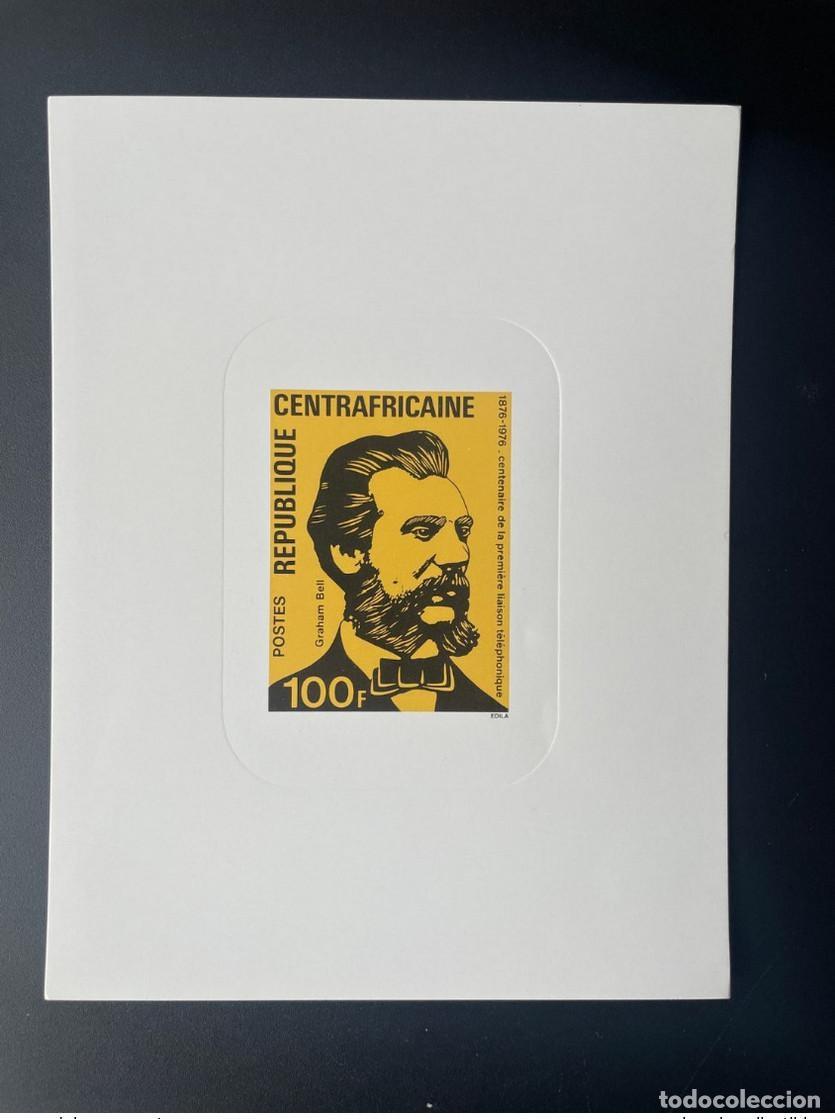 Sellos: Rep&uacute;blica Centroafricana 1976 Mi. 399 Proof De Luxe Bell 100 Years 1st telef&oacute;nica link