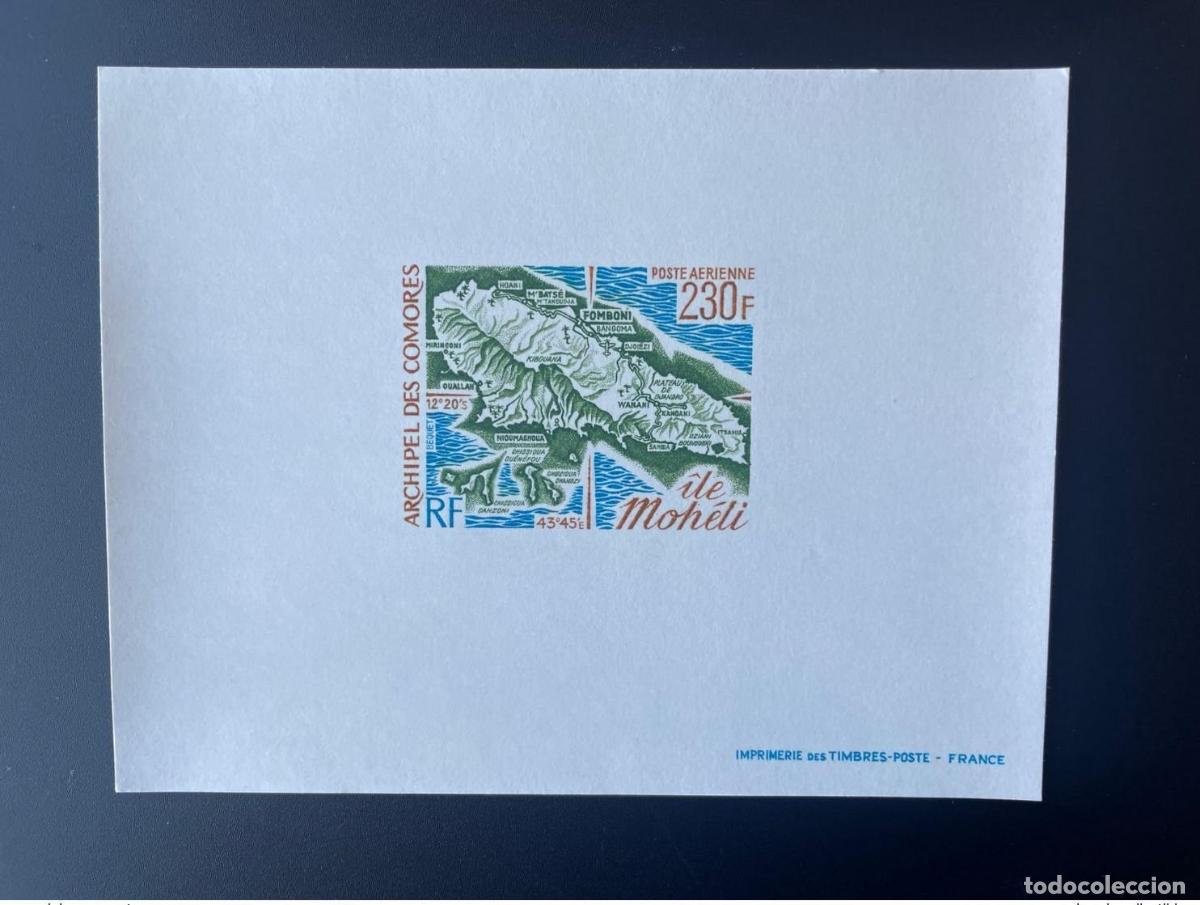 Sellos: Mapa del de la isla Ile Moheli Insel Comoras 1975 Mi. 190 a prueba lujo
