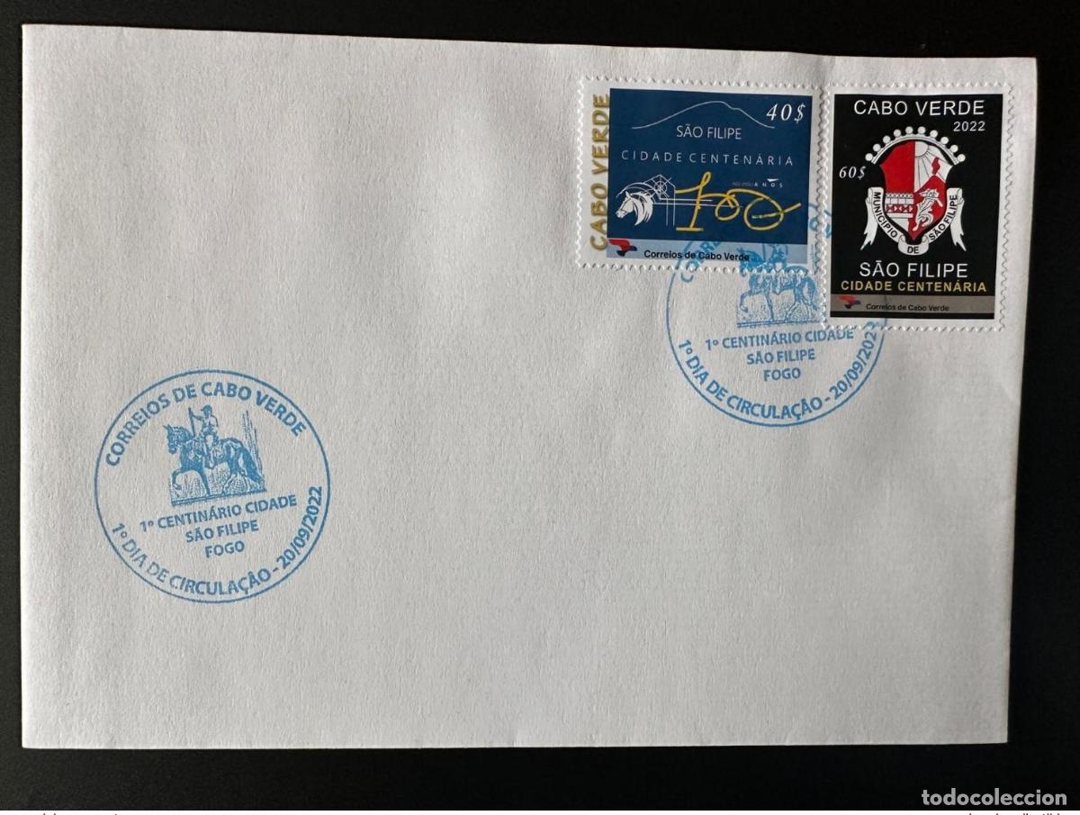 Sellos: Cabo Verde 2022 FDC Mi.? S&atilde;o Filipe Cidade Centenaria Horse Pferd 1922 2 val.