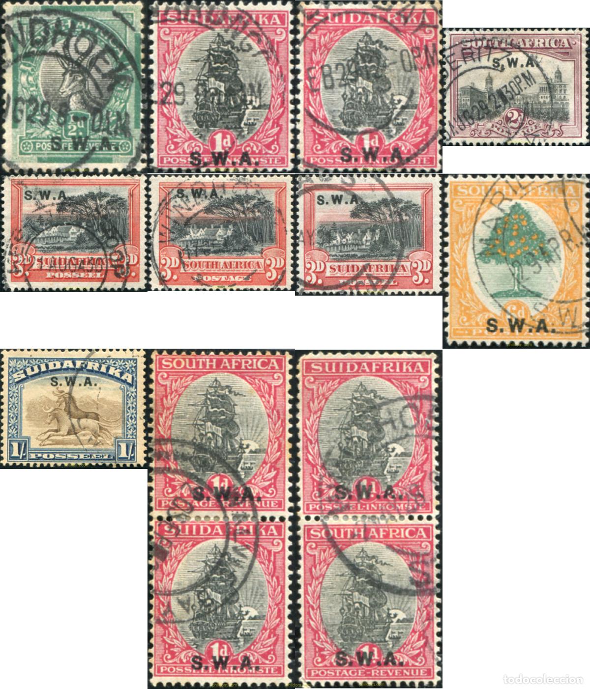 Sellos: 794596 USED SUR OESTE AFRICANO 1927 SELLOS DE AFRICA DEL SUD DE 1926-27 SOBRECARGADOS