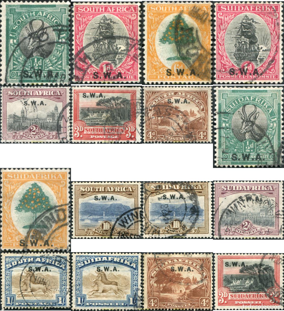 Sellos: 794585 USED SUR OESTE AFRICANO 1927 SELLOS DE AFRICA DEL SUD DE 1926-27 SOBRECARGADOS