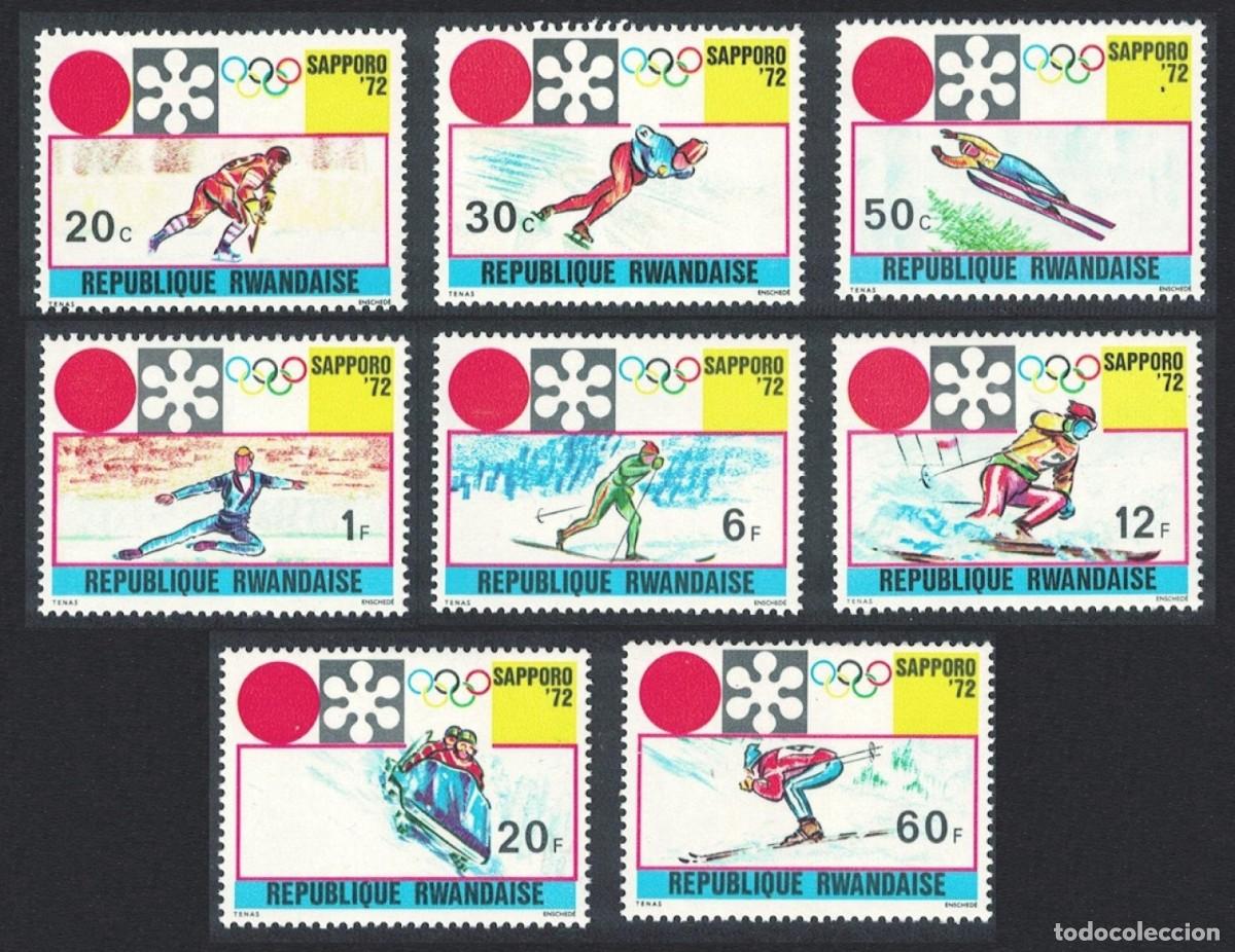 Sellos: RWANDA 1972 SERIE 8 STAMPS MNH SAPPORO JUEGOS OLIMPICOS OLYMPIC GAMES JEUX OLYMPIQUES DEPORTES SPORT