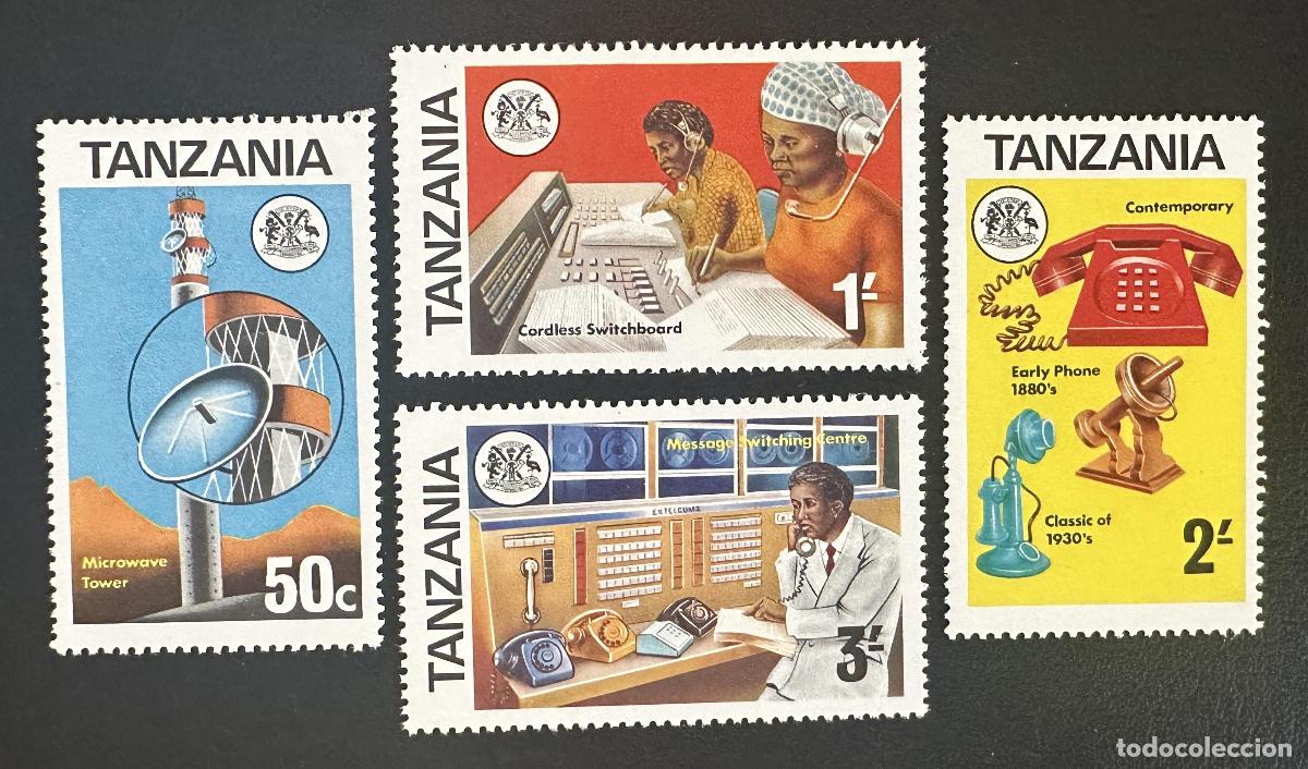 Briefmarken: Tanzania 1976 Mi. 54-57 emisi&oacute;n conjunta telecomunicaciones tel&eacute;fono