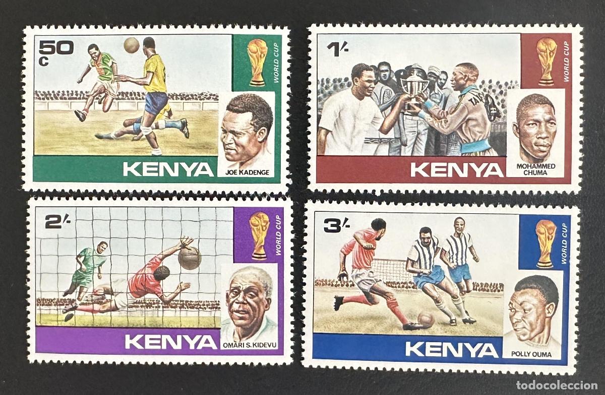 Sellos: Kenia 1978 Mi. 111-114 emisi&oacute;n conjunta f&uacute;tbol Copa del Mundo