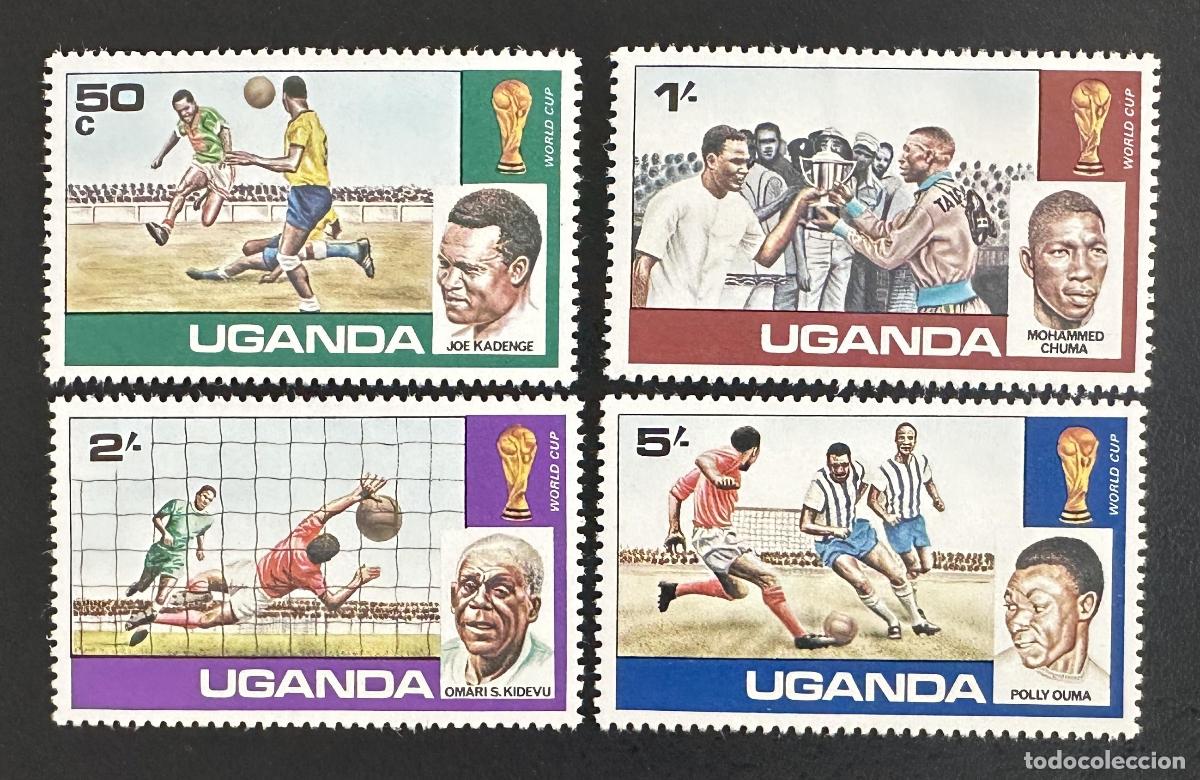 Sellos: Uganda 1978 Mi. 171-174 emisi&oacute;n conjunta f&uacute;tbol Copa del Mundo