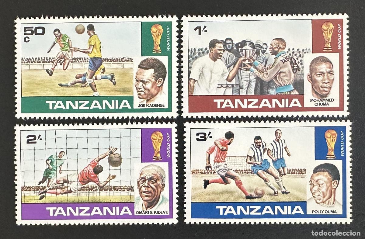 Sellos: Tanzania 1978 Mi. 95-98 emisi&oacute;n conjunta f&uacute;tbol Copa del Mundo