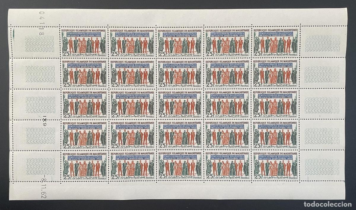 Stamps: Mauritania 1962 YT 163 bloque aniversario congreso unidad diciembre