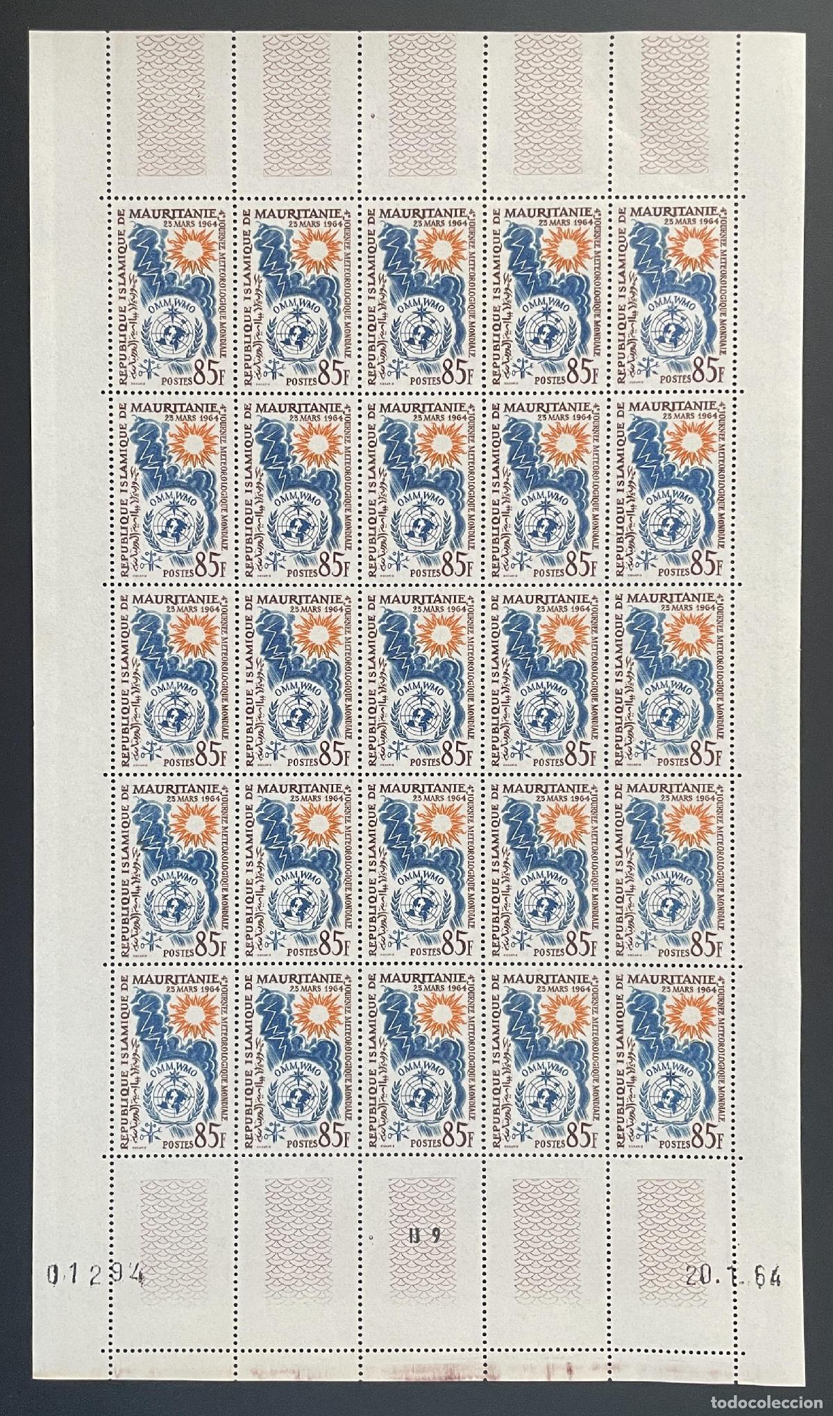 Briefmarken: Mauritania 1964 YT 177 bloque OMM WMO meteorolog&iacute;a mundial sol
