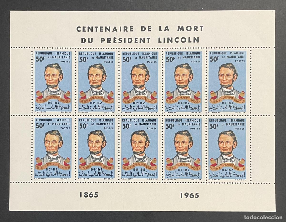 Briefmarken: Mauritania 1965 YT 192 bloque centenario muerte Abraham Lincoln