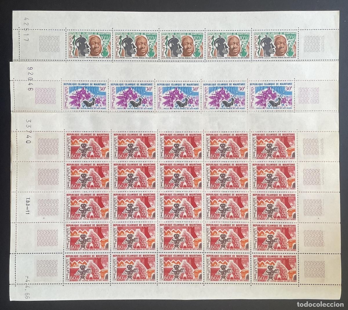 Briefmarken: Mauritania 1966 YT 205-207 bloque Festival Mundial Artes Negras m&aacute;scara