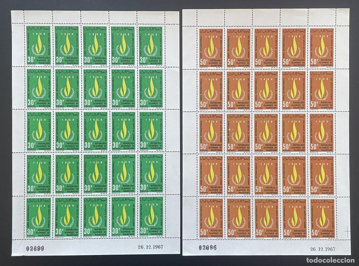 Briefmarken: Mauritania 1968 YT 246-247 bloque derechos humanos llama ONU
