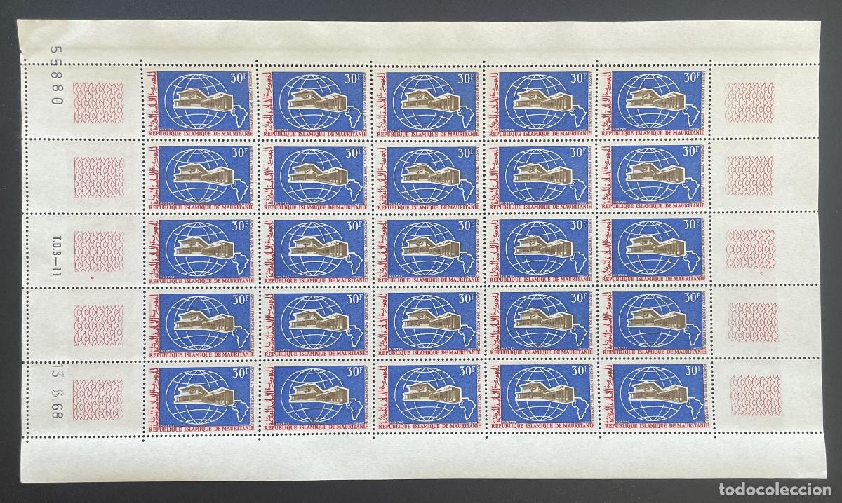 Briefmarken: Mauritania 1968 YT 251 bloque OMS salud globo &Aacute;frica edificio