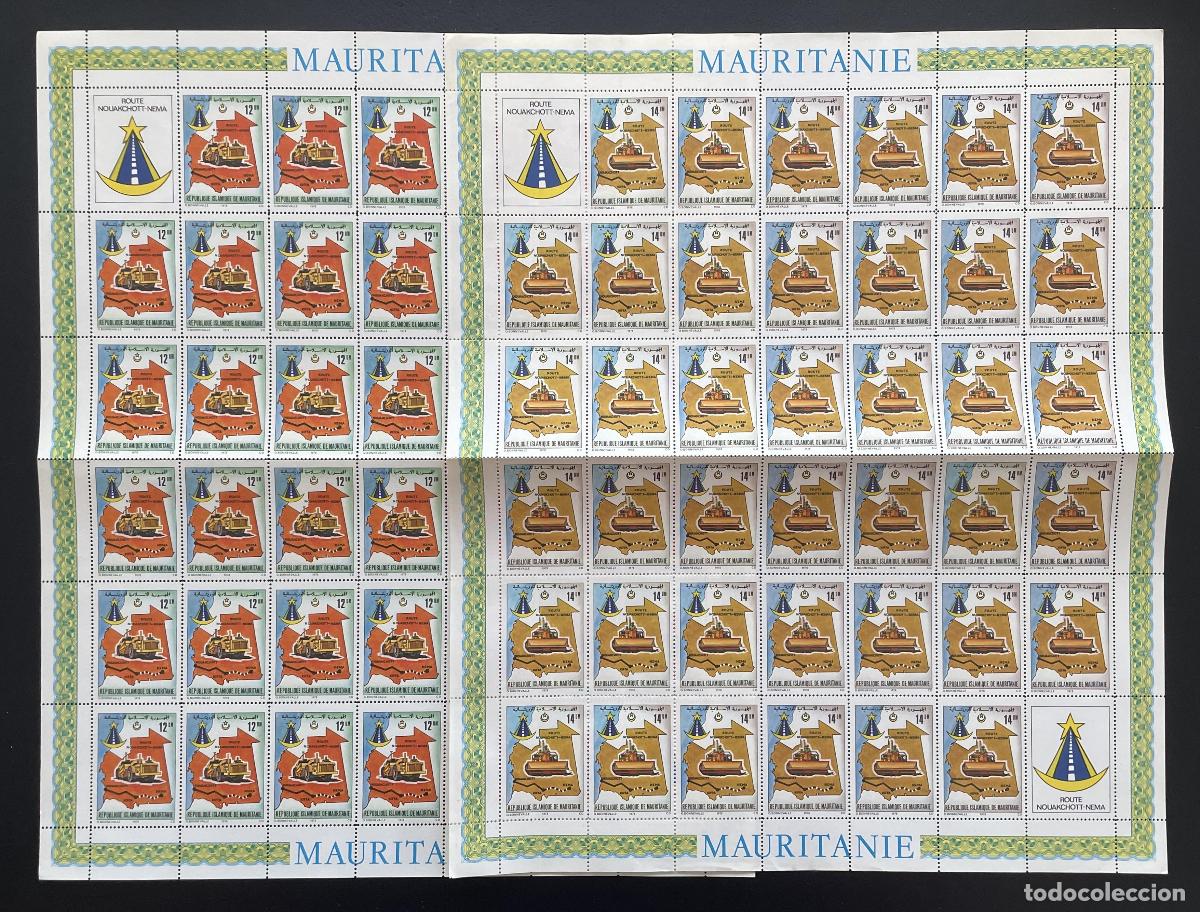 Sellos: Mauritania 1978 YT 391A-391B tablero ruta Nouakchott-N&eacute;ma mapa