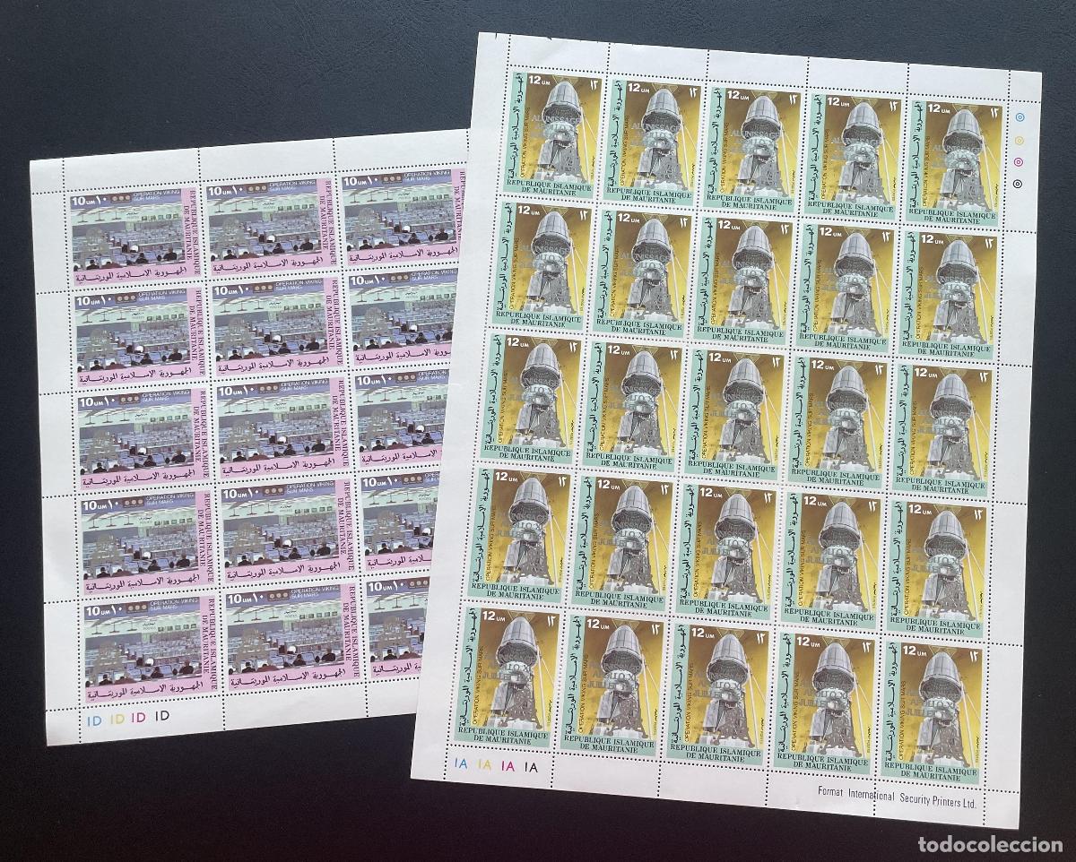 Sellos: Mauritania 1979 YT 429-430 tabl&oacute;n Operaci&oacute;n Viking Marte espacio