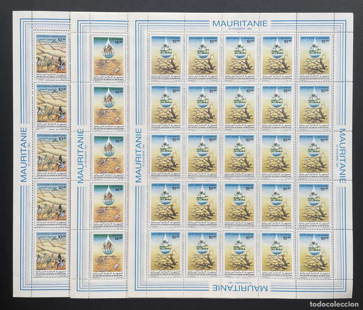 Briefmarken: Mauritania 1985 YT 561-563 lucha desertificaci&oacute;n sequ&iacute;a