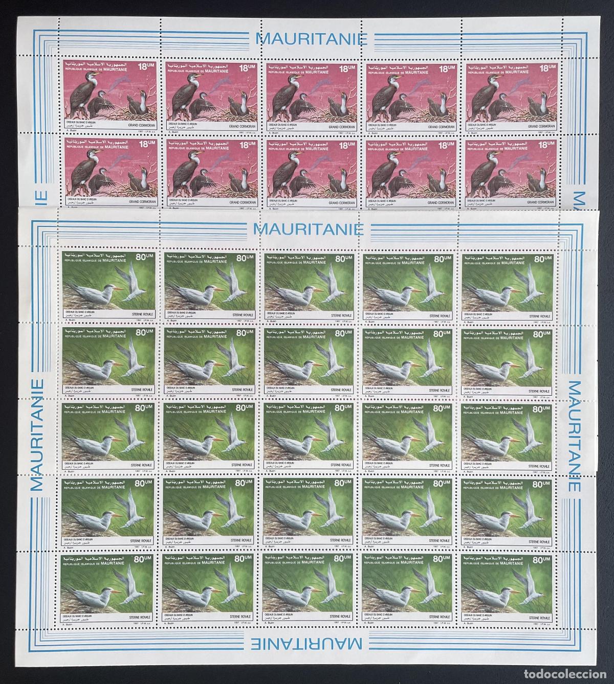 Briefmarken: Mauritania 1988 YT 605-606 aves Banco de Arguin cormor&aacute;n
