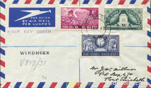 Sellos: 794702 USED SUR OESTE AFRICANO 1949 MONUMENTO A LOS PIONEROS