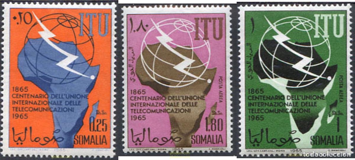 Sellos: 222342 MNH SOMALIA 1965 100 ANIVERSARIO DE LAS TELECOMUNICACIONES