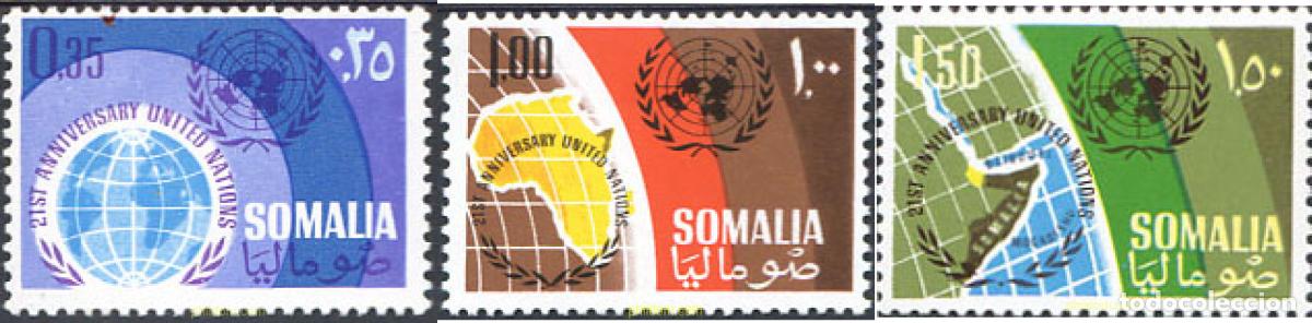 Sellos: 222356 MNH SOMALIA 1966 21 ANIVERSARIO DE LAS NACIONES UNIDAS