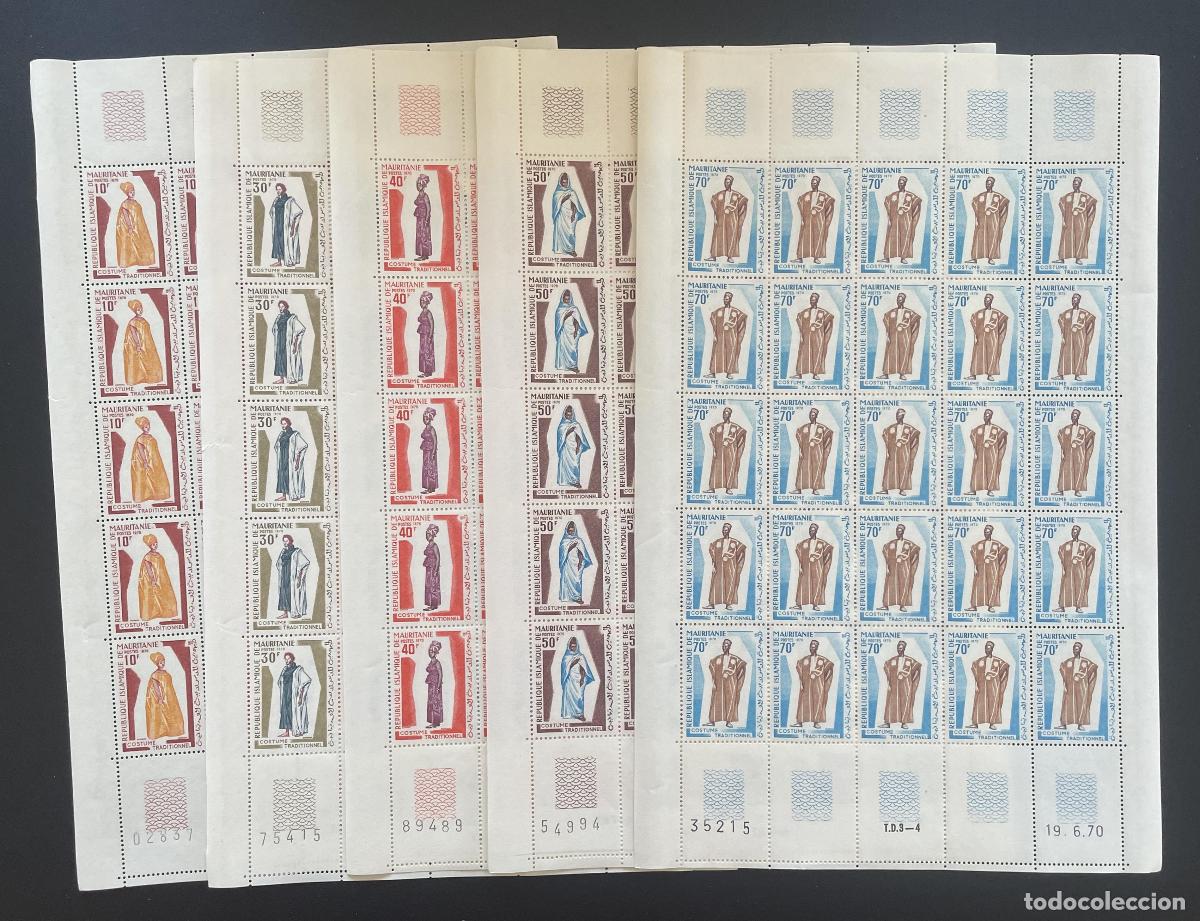 Sellos: Mauritania 1970 YT 286-290 bloque trajes tradicionales &Aacute;frica