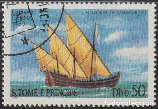 Sellos: Santo Tome y Principe 1979 Scott 534 Sello * Barcos Veleros Carabela &rdquo;Latina&rdquo; 1460 Michel 598