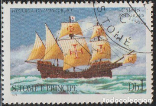 Sellos: Santo Tome y Principe 1979 Scott 535 Sello * Barcos Veleros Galeon Portugues 1560 Michel 599