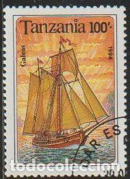 Sellos: Tanzania 1994 Scott 1212 Sello * Barcos de vela Galeas Yvert 1502 Michel 1742 Stamp Timbre Tanzanie